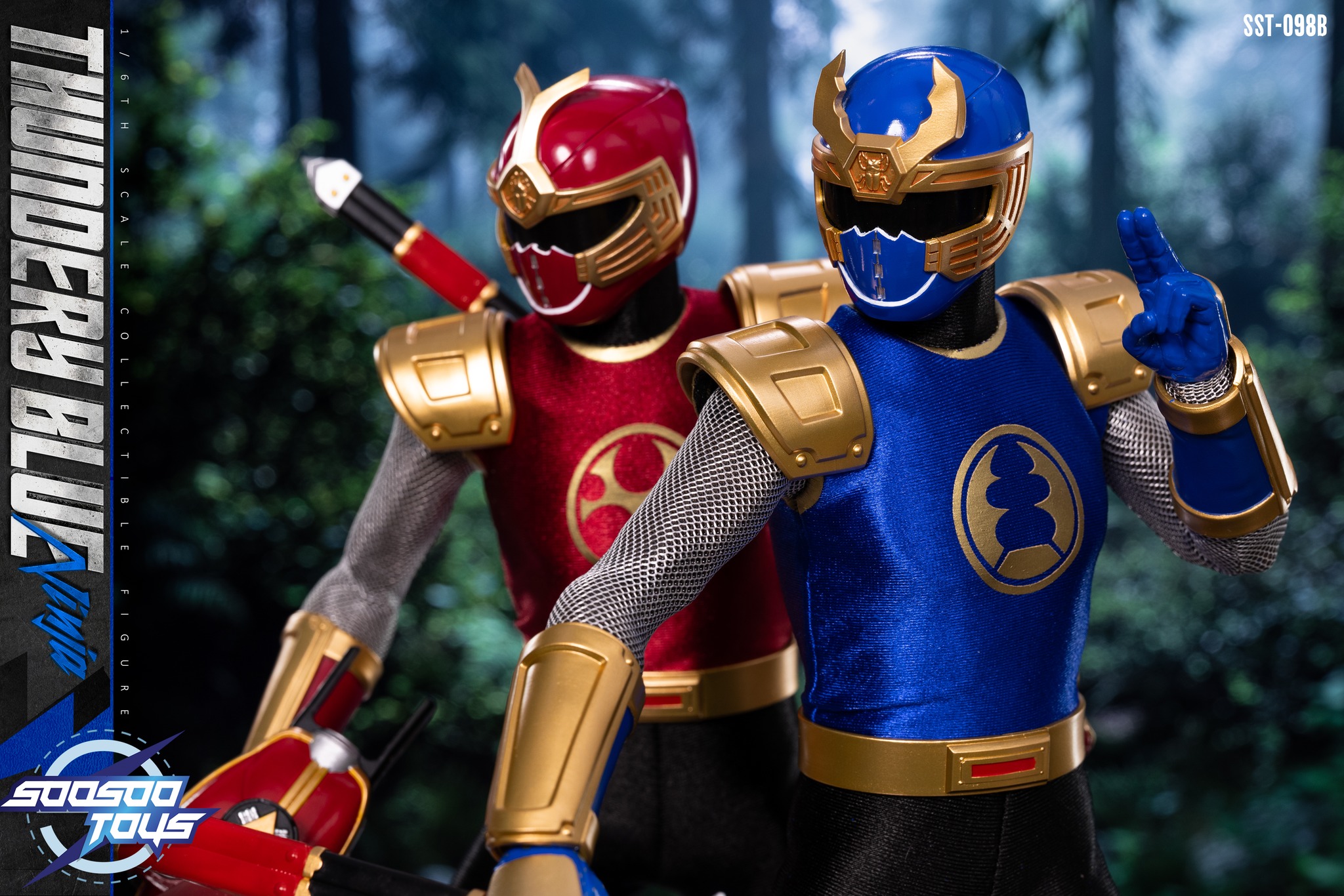 Soosootoys - 1/6 scale collectible:Thundery Red&Blue Ninja SST-098A SST-098B Power Rangers Ninja Storm - Image 3