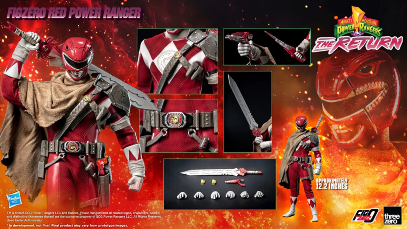 Threezero - Mighty Morphin Power Rangers: The Return FigZero 1/6 Red Power Ranger 3Z10200W0 (Licensed) - Image 13