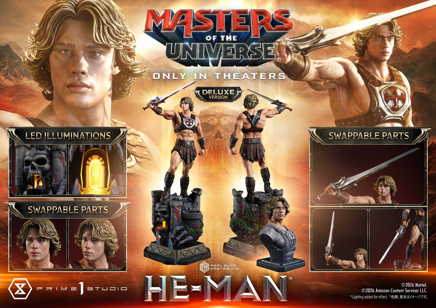 Prime 1 Studio - Real Elite Masterline Masters of the Universe Series He-Man 1/3 Statue REMMOU-02 REMMOU-02DX REMMOU-02DXS (Licensed) - Image 3
