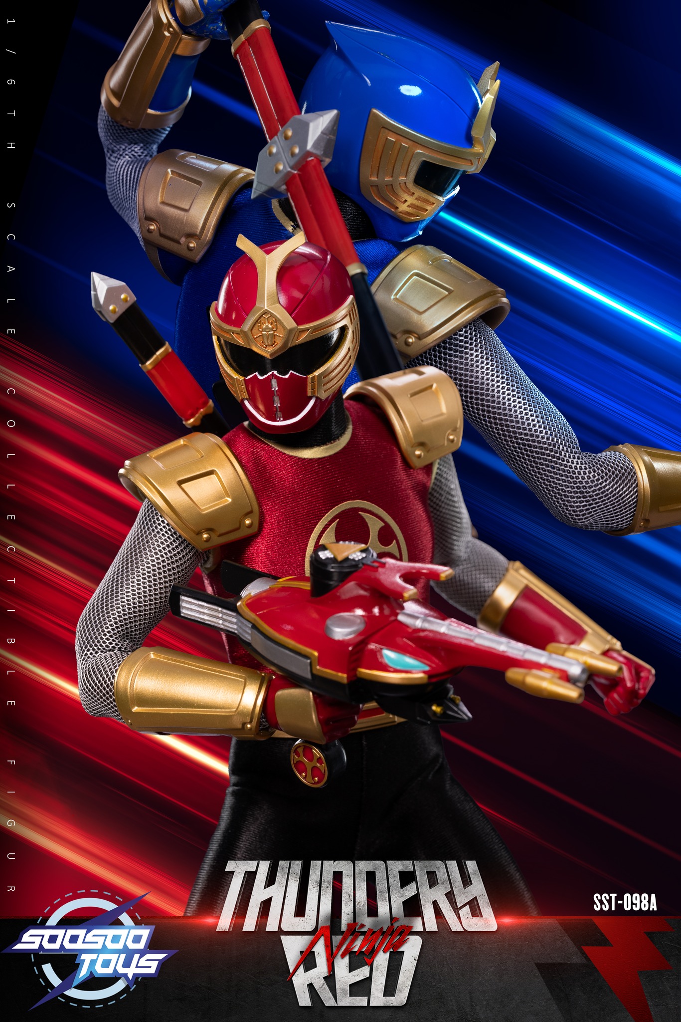Soosootoys - 1/6 scale collectible:Thundery Red&Blue Ninja SST-098A SST-098B Power Rangers Ninja Storm