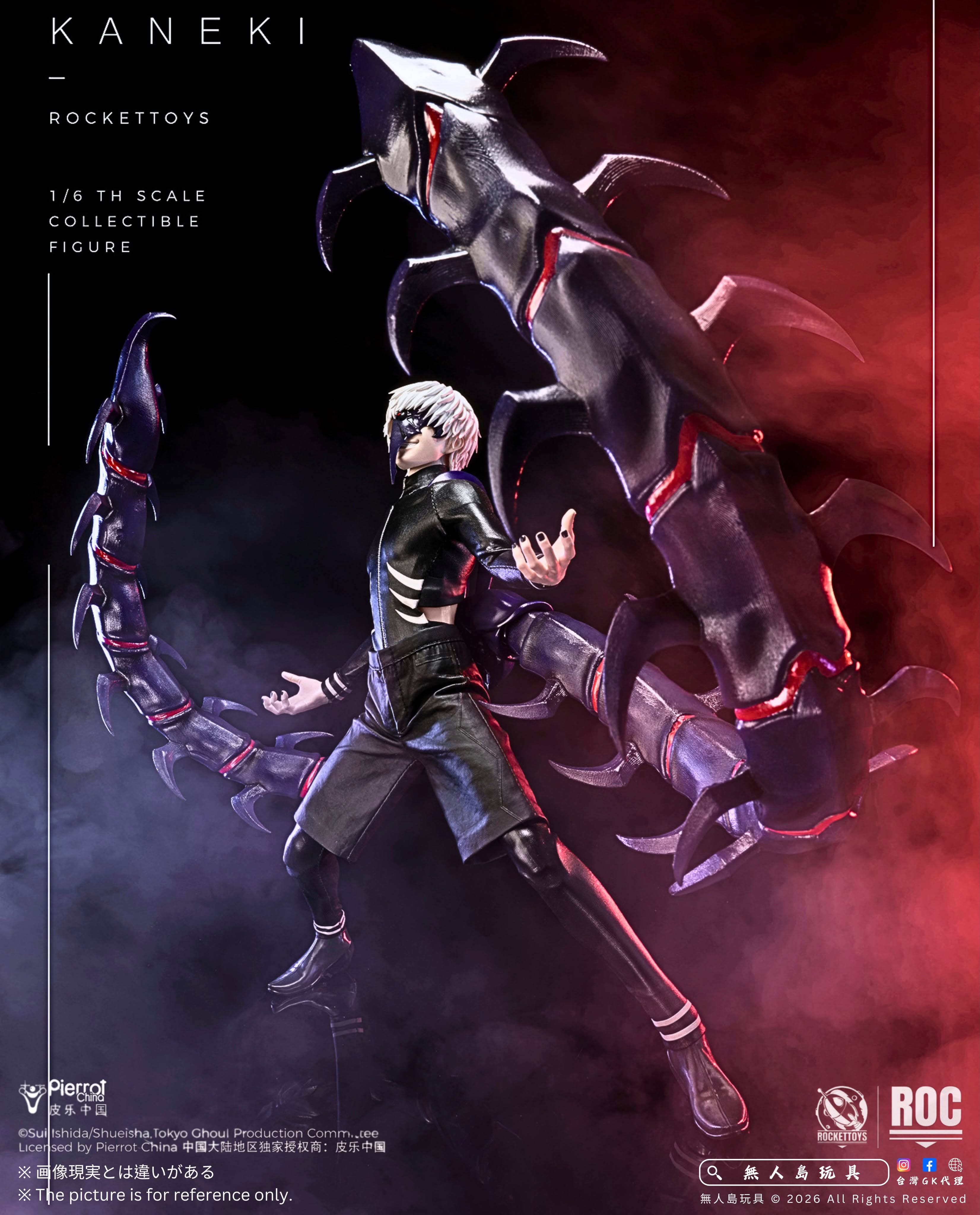 ROCKETTOYS Studio - Tokyo Ghoul Ken Kaneki Combat Suit Ver. X Awakening  ROC-024 ROC-025 (Licensed) - Image 2